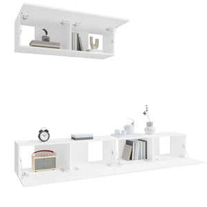 Set Mobili Porta TV 3 pz Bianco in Legno Multistrato 3114478