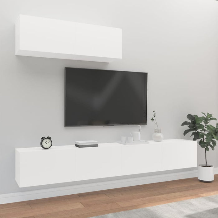 Set Mobili Porta TV 3 pz Bianco in Legno Multistrato 3114478