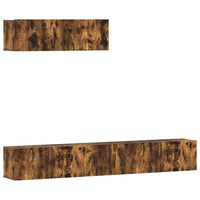 Set Mobili Porta TV 3 pz-Set di 3 Credenza per TV Rovere Fumo in Legno Multistrato 305024