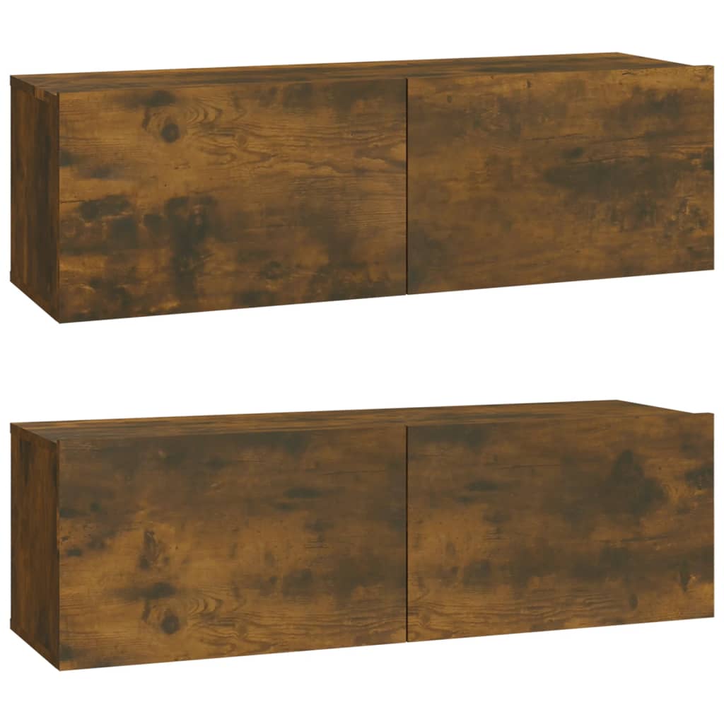 Set Mobili Porta TV 3 pz Rovere Fumo in Legno Multistrato cod mxl 10147