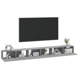 Set Mobili Porta TV 3 pz-Set di 3 Credenza per TV Grigio Sonoma in Legno Multistrato 366413