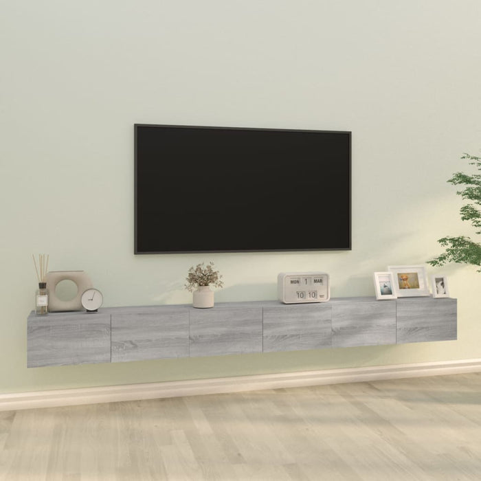 Set Mobili Porta TV 3 pz Grigio Sonoma in Legno Multistrato 3114484