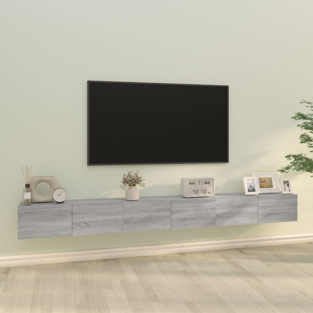 Set Mobili Porta TV 3 pz-Set di 3 Credenza per TV Grigio Sonoma in Legno Multistrato 366413