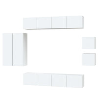Set Mobili Porta TV 8pz Bianco in Legno Multistrato 3114486