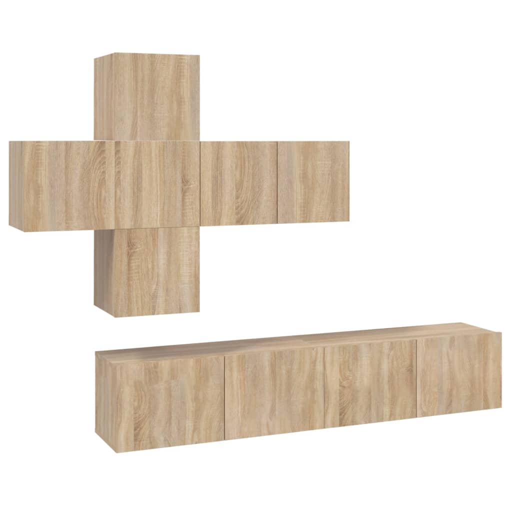 Set di Mobili TV 7 pz Rovere Sonoma in Legno Multistrato 3114504