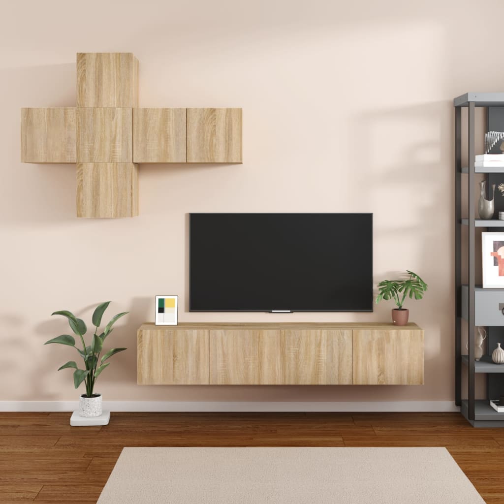 Set di Mobili TV 7 pz Rovere Sonoma in Legno Multistrato 3114504