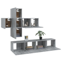 Set di Mobili Porta TV 7 pz Grigio Sonoma in Legno Multistrato cod mxl 20255