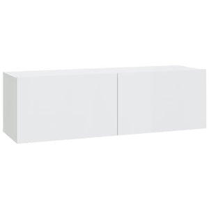 Set di Mobili Porta TV 7 pz Bianco Lucido in Legno Multistrato 3114546