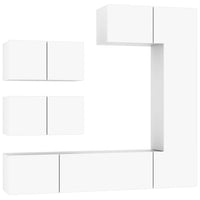 Set di Mobili Porta TV 6 pz Bianco in Legno Multistrato cod mxl 14746