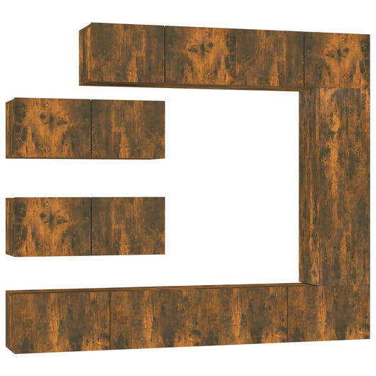 Set di Mobili Porta TV 7 pz Rovere Fumo in Legno Multistratocod mxl 121523