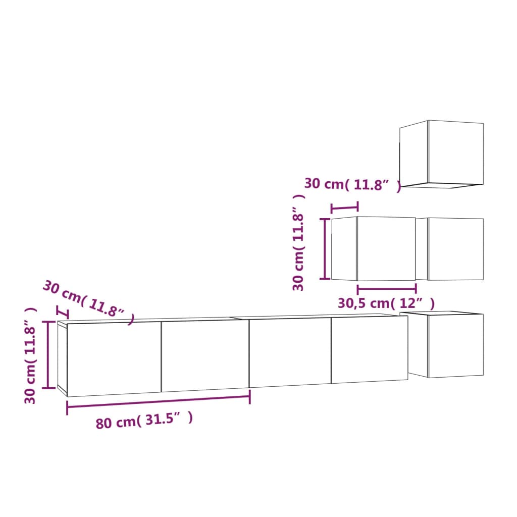 Mobile Porta TV a Parete-Mobile per TV-Credenza TV Rovere Sonoma in Legno Multistrato 960277