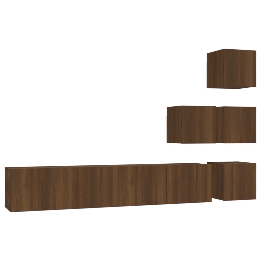 Mobile Porta TV a Parete Rovere Marrone in Legno Multistrato 3114581