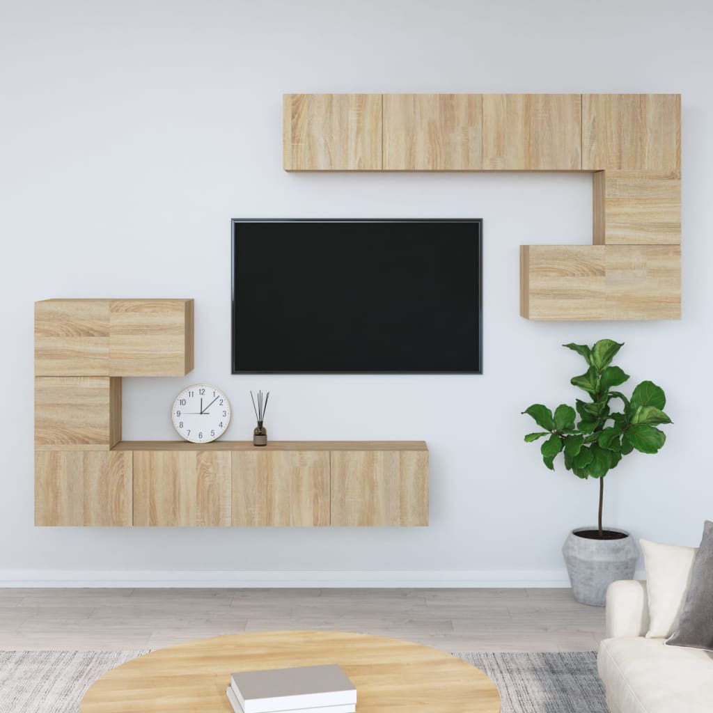 Mobile Porta TV a Parete-Mobile per TV-Credenza TV Rovere Sonoma in Legno Multistrato 727108