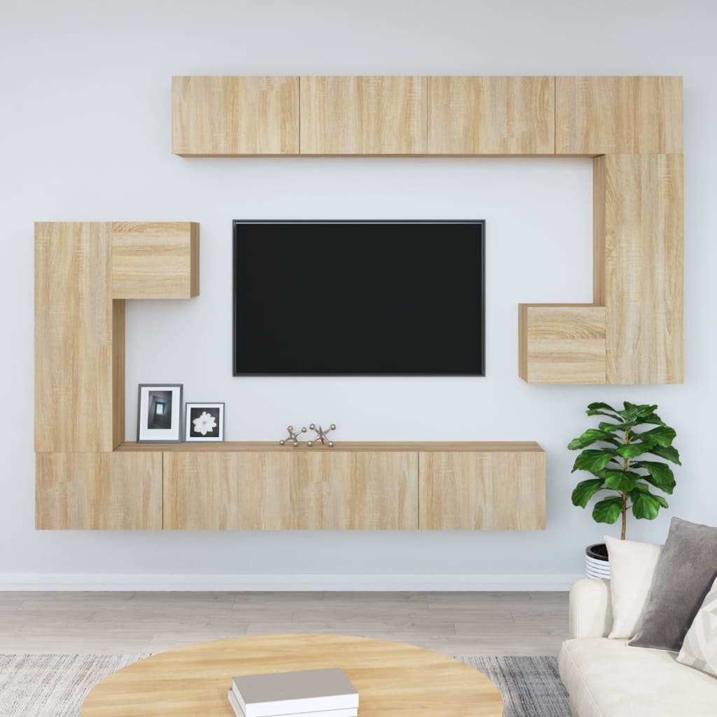 Mobile Porta TV a Parete-Mobile per TV-Credenza TV Rovere Sonoma in Legno Multistrato 107464
