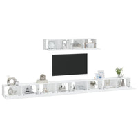 Set di Mobili Porta TV 6 pz Bianco in Legno Multistrato cod mxl 58749
