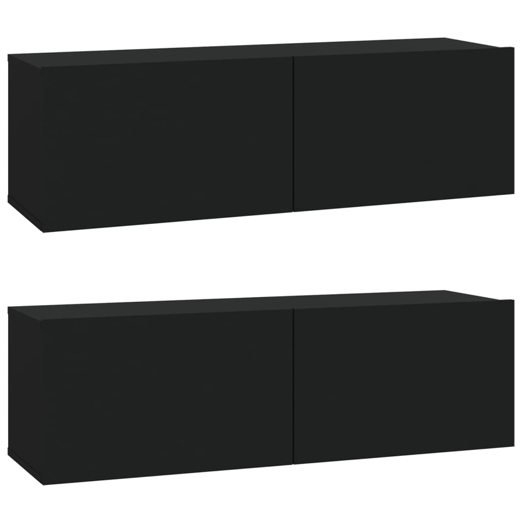 Set Mobili Porta TV 6 pz Nero in Legno Multistrato 3114607
