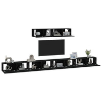 Set Mobili Porta TV 6 pz Nero in Legno Multistrato 3114607