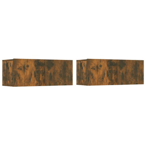 Set di Mobili Porta TV 6 pz Rovere Fumo in Legno Multistrato cod mxl 10160