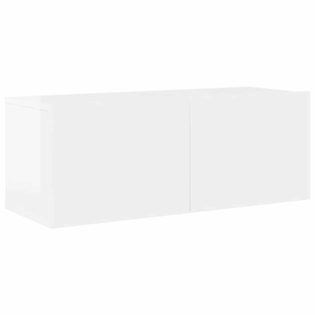 Set di Mobili Porta TV 4 pz Bianco Lucido in Legno Multistrato 3114642