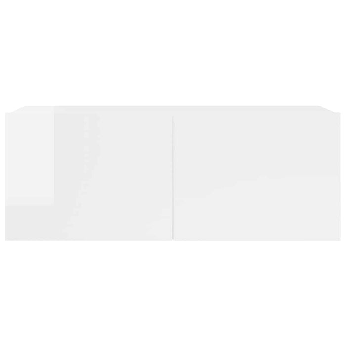 Set di Mobili Porta TV 4 pz Bianco Lucido in Legno Multistrato 3114642