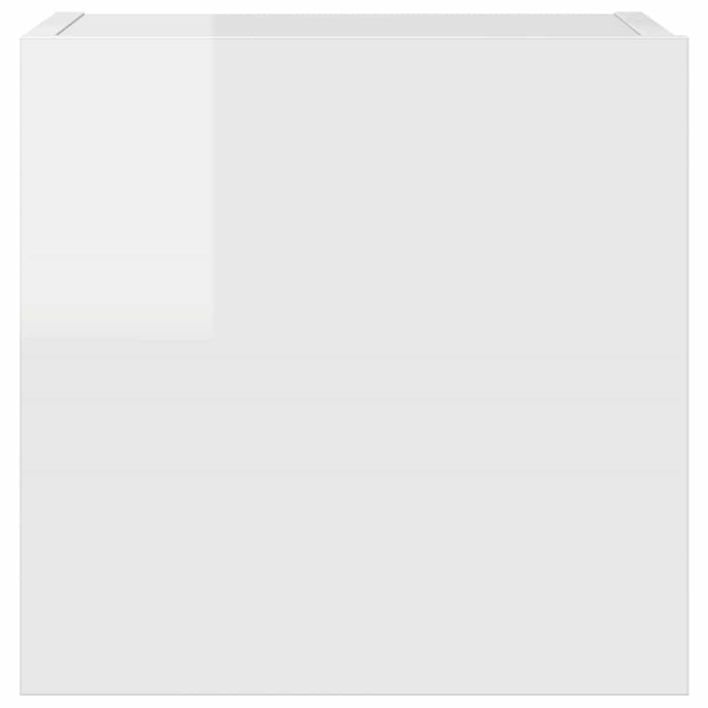 Set di Mobili Porta TV 4 pz Bianco Lucido in Legno Multistrato 3114642