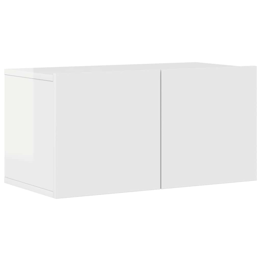 Set di Mobili Porta TV 4 pz Bianco Lucido in Legno Multistrato 3114642