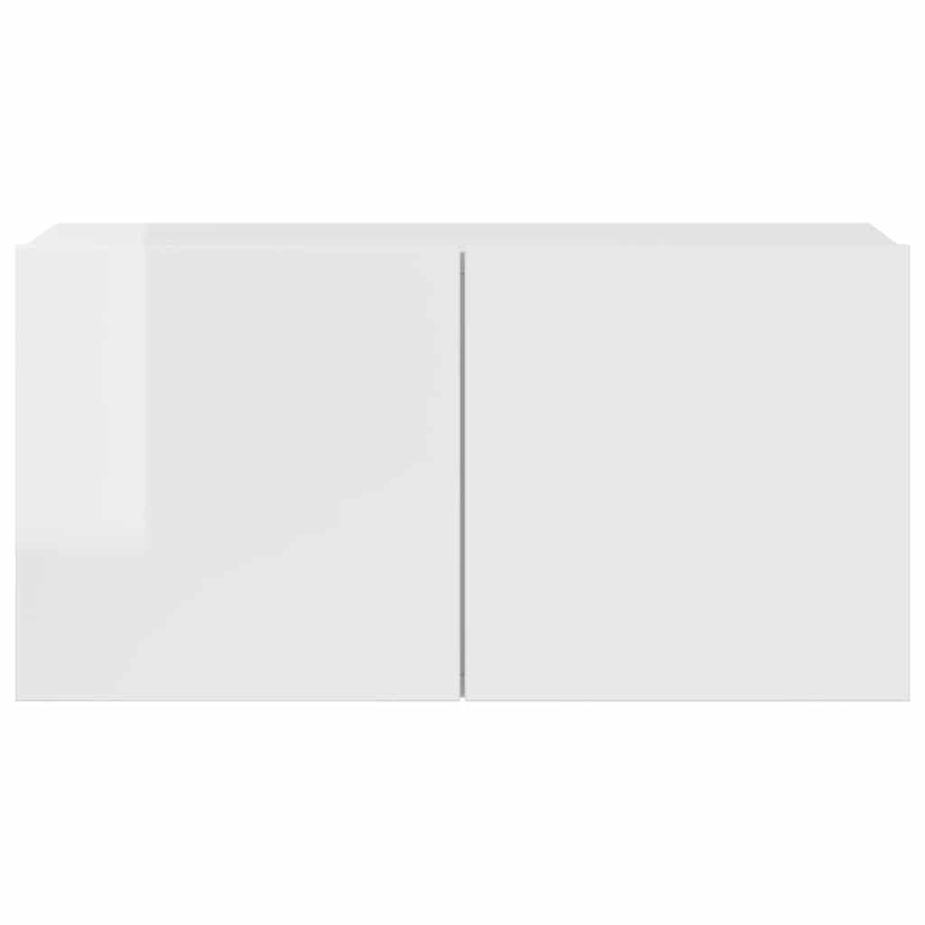 Set di Mobili Porta TV 4 pz Bianco Lucido in Legno Multistrato 3114642