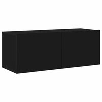 Set Mobili Porta TV 4 pz-Set di 4 Credenza per TV Nero in Legno Multistrato 559647