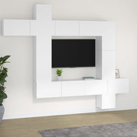 Set Mobili Porta TV 9 pz Bianco in Legno Multistrato 3114654