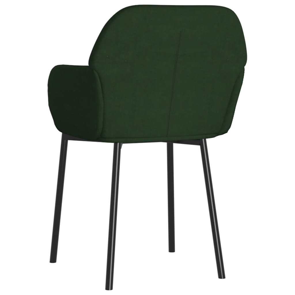 Sedie da Pranzo 2 pz Verde Scuro in Velluto cod mxl 16908