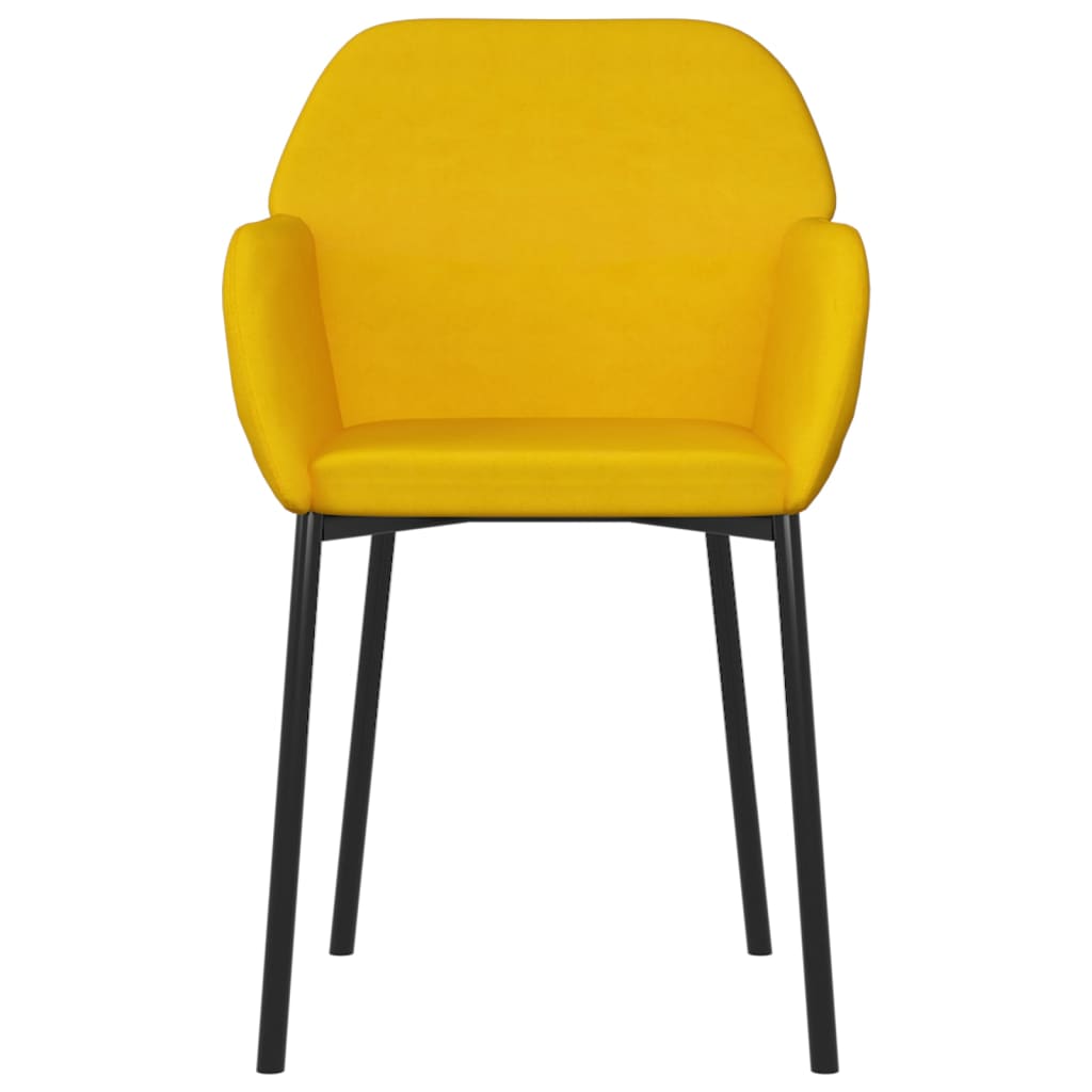 Sedie da Pranzo 2 pz Gialle in Velluto cod mxl 16481