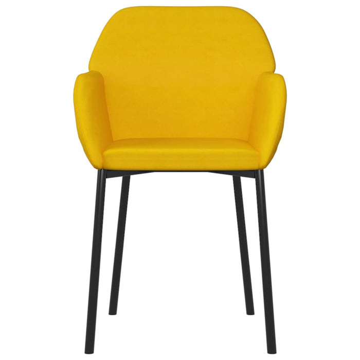 Sedie da Pranzo 2 pz Gialle in Velluto cod mxl 16481