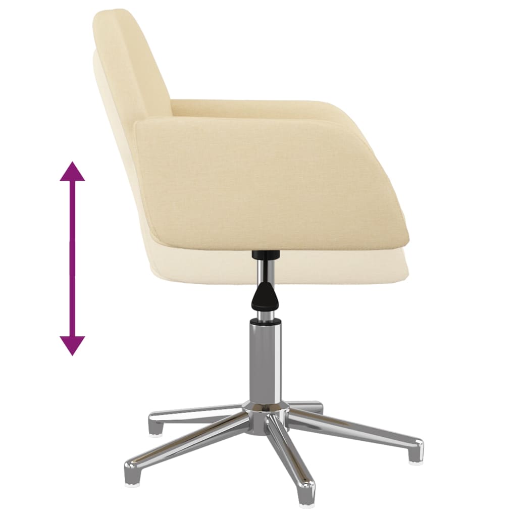 Sedia da Ufficio Girevole Crema in Tessuto 344711