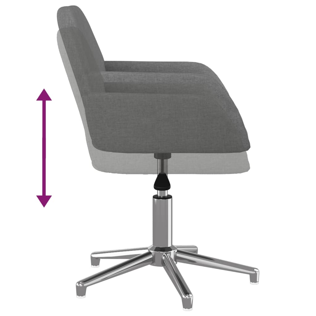Sedia da Ufficio Girevole Grigio Chiaro in Tessuto 344712