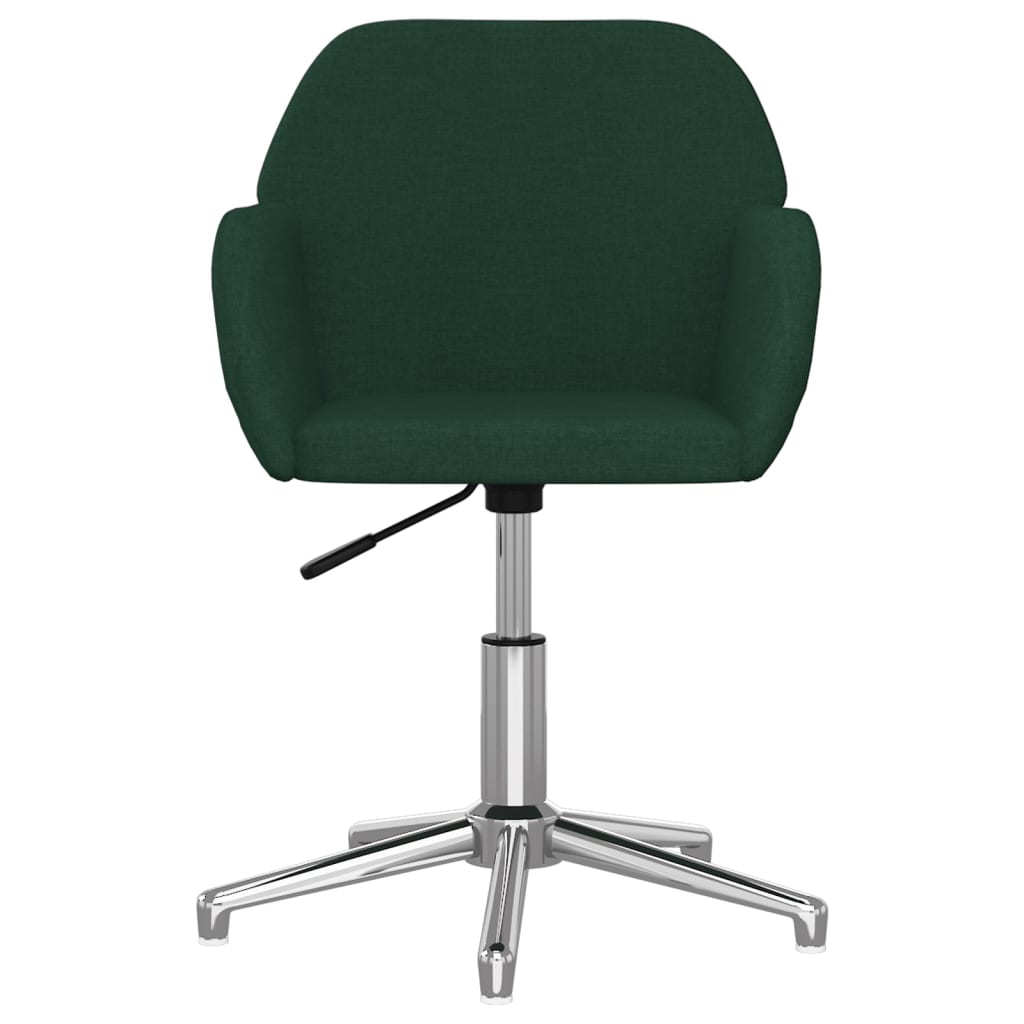 Sedia da Ufficio Girevole Verde Scuro in Tessuto