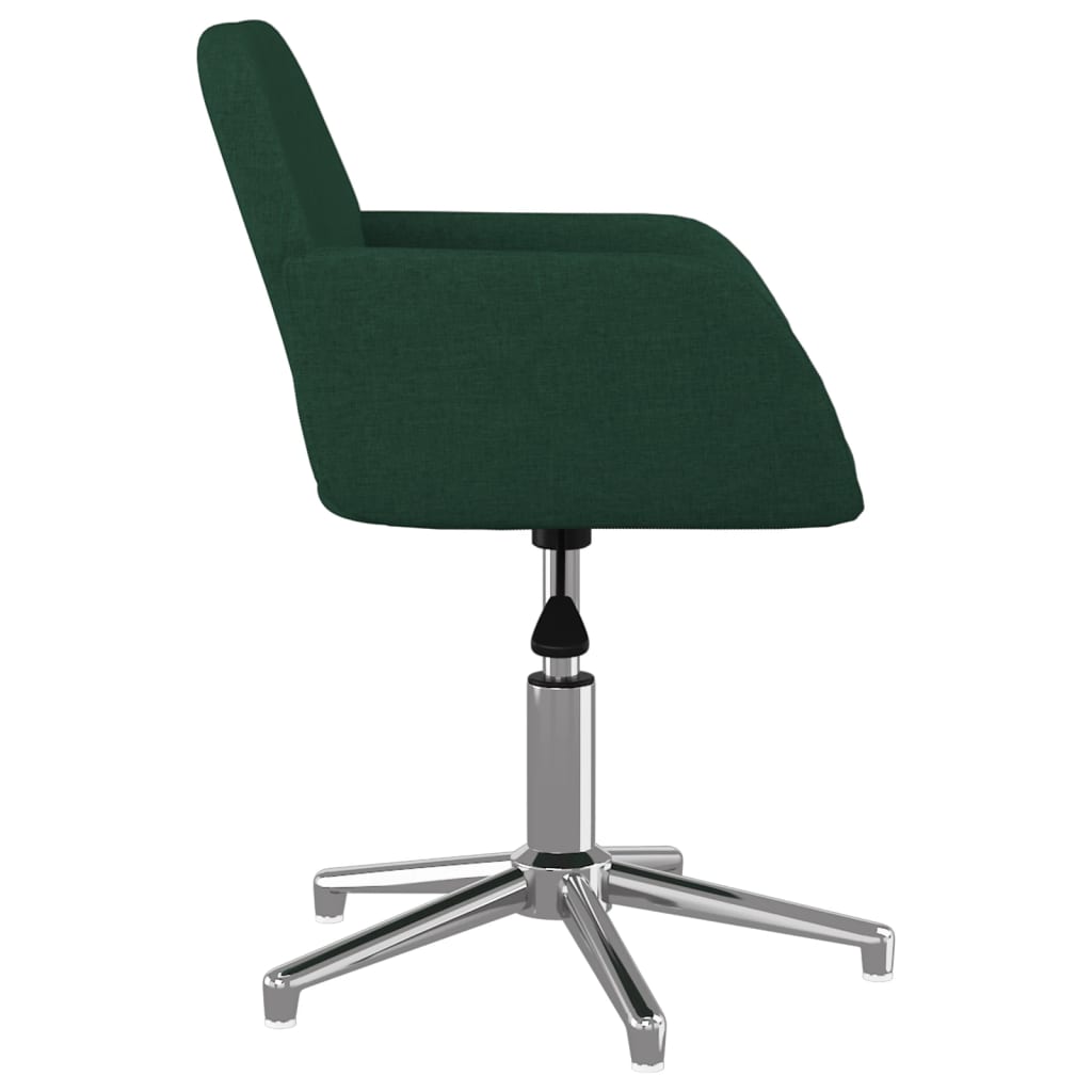 Sedia da Ufficio Girevole Verde Scuro in Tessuto
