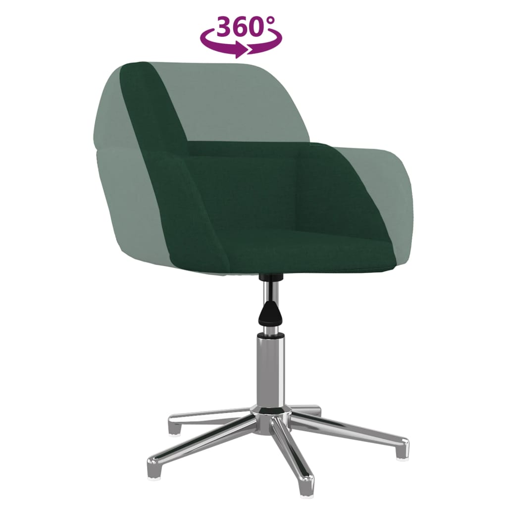 Sedia da Ufficio Girevole Verde Scuro in Tessuto