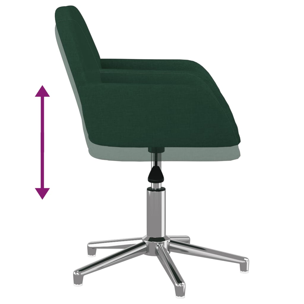 Sedia da Ufficio Girevole Verde Scuro in Tessuto 344717