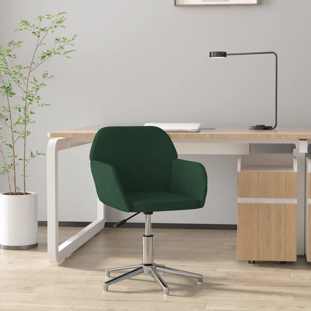 Sedia da Ufficio Girevole Verde Scuro in Tessuto 344717