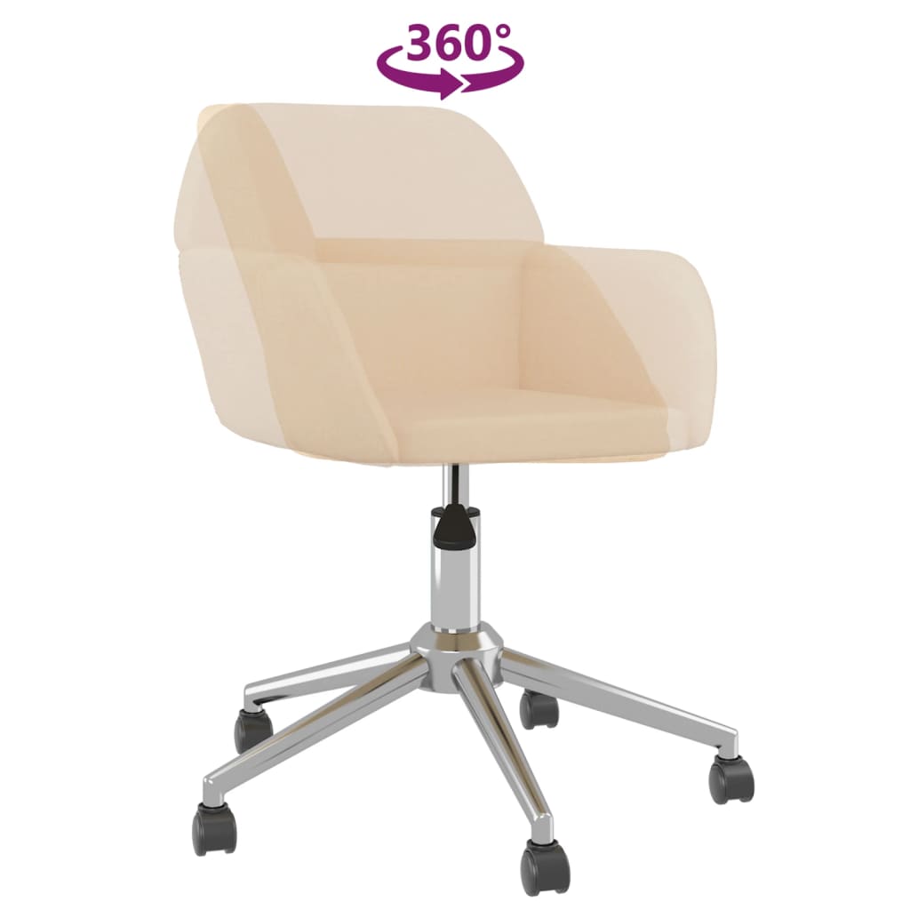 Sedia da Ufficio Girevole Crema in Tessuto 344725