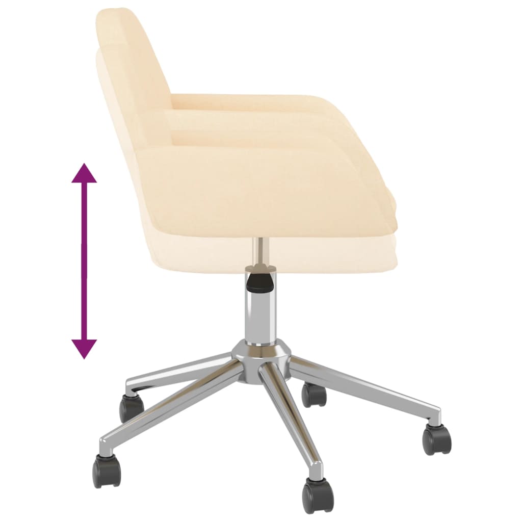 Sedia da Ufficio Girevole Crema in Tessuto 344725