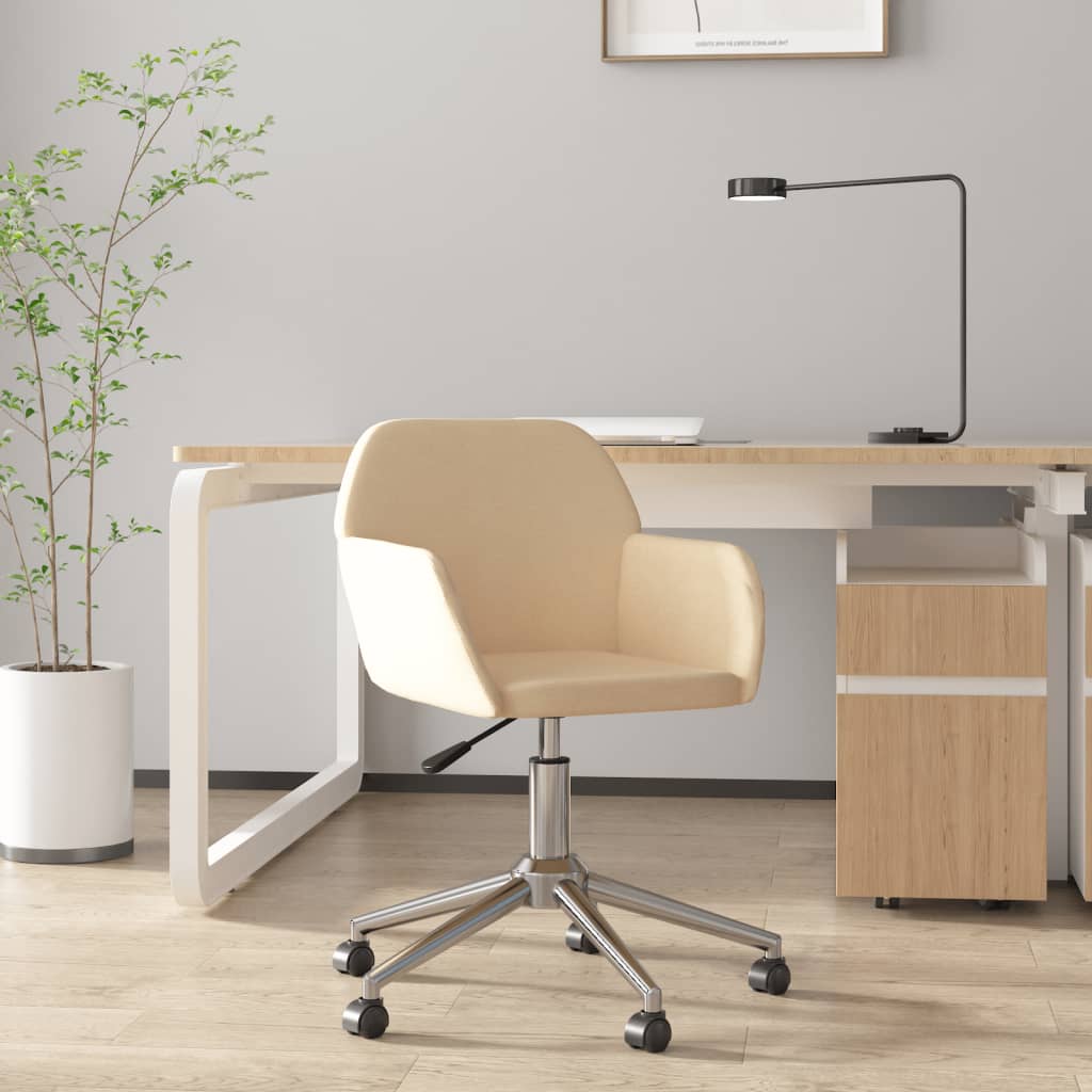 Sedia da Ufficio Girevole Crema in Tessuto 344725