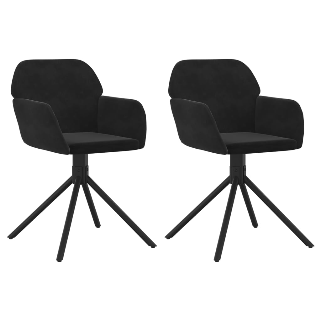 Sedie da Pranzo Girevoli 2 pz Nere in Velluto cod mxl 13583