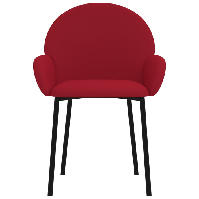 Sedie da Pranzo 2 pz Rosso Vino in Velluto