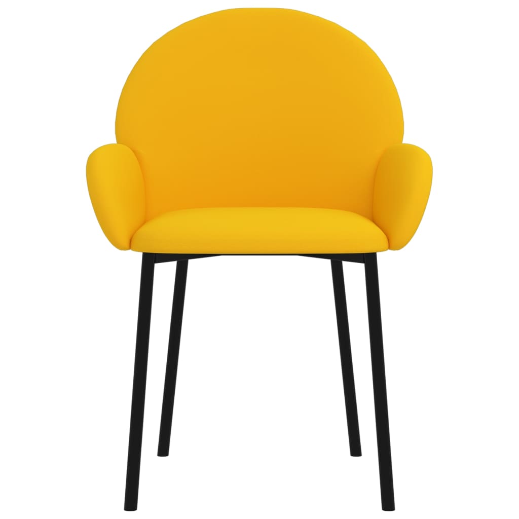 Sedie da Pranzo 2 pz Gialle in Velluto cod mxl 7811
