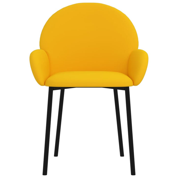 Sedie da Pranzo 2 pz Gialle in Velluto cod mxl 7811