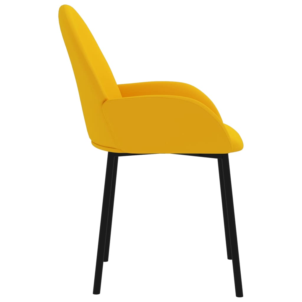 Sedie da Pranzo 2 pz Gialle in Velluto cod mxl 7811