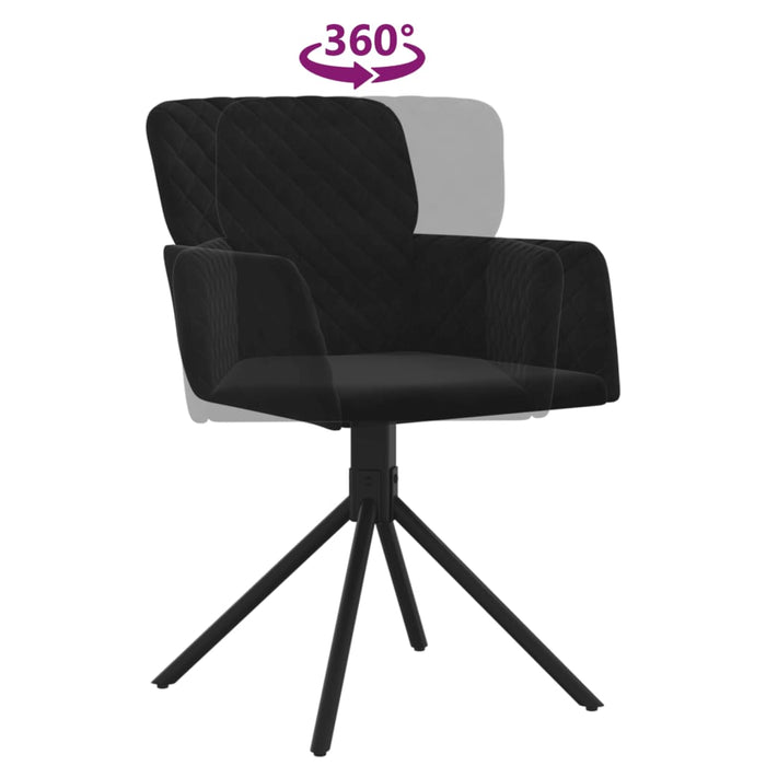 Sedie da Pranzo Girevoli 2 pz Nere in Velluto cod mxl 13736