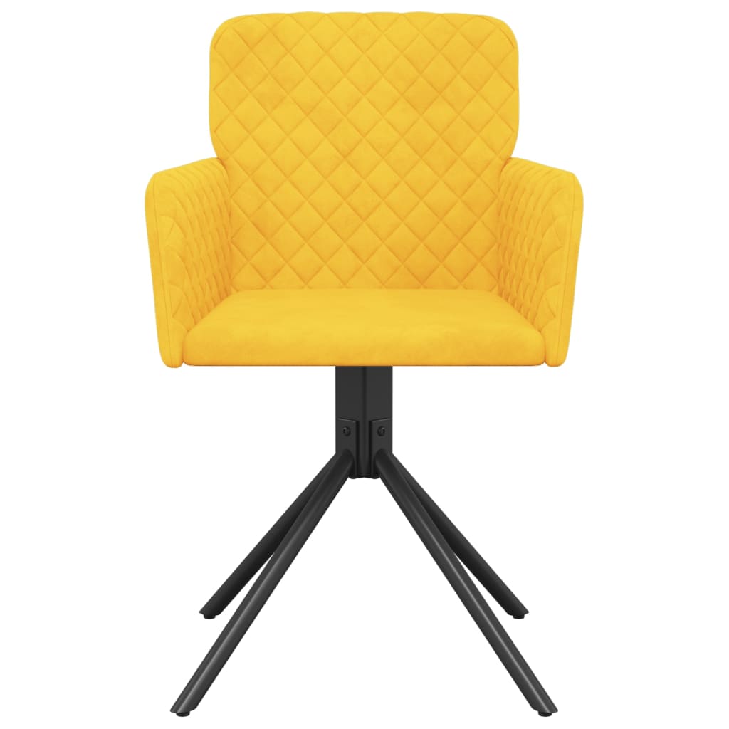 Sedie da Pranzo Girevoli 2 pz Gialle in Velluto cod mxl 7892