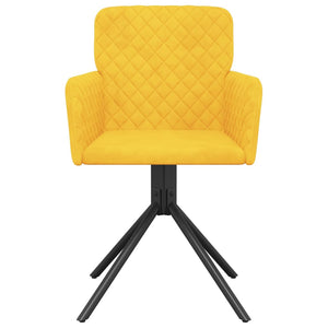 Sedie da Pranzo Girevoli 2 pz Gialle in Velluto cod mxl 7892